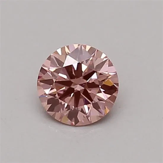 0.33ct Round Lab Grown Diamond (Colour Fancy Vivid Pink, Clarity VVS2, Cut ID, IGI Certified)