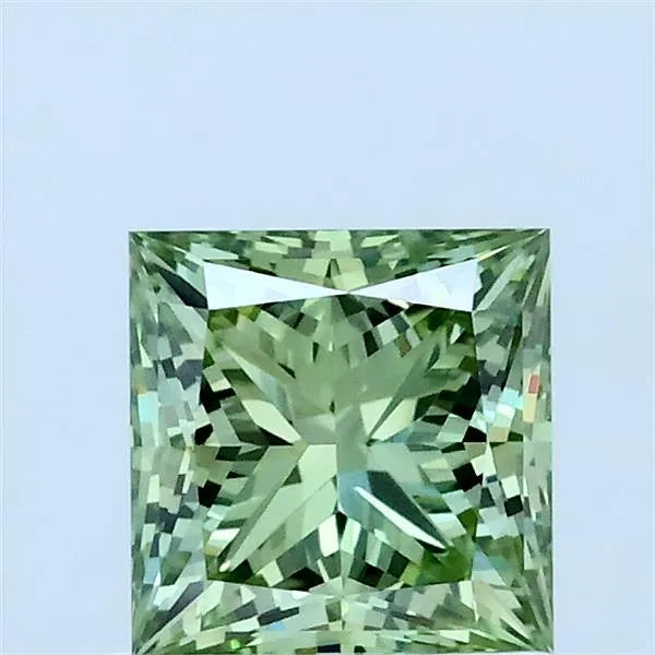 1.02ct Princess Lab Grown Diamond (Colour Fancy Vivid Green, Clarity VVS2, IGI Certified)