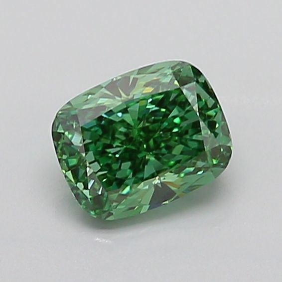 1.16ct Cushion modified Lab Grown Diamond (Colour Fancy Vivid Green, Clarity VVS2, IGI Certified)
