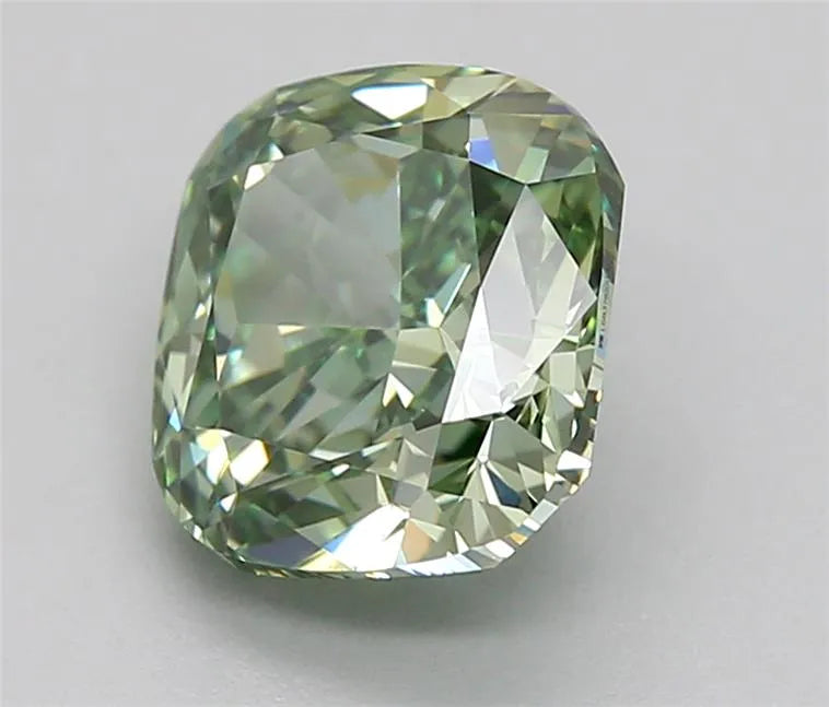 1.53ct Cushion modified Lab Grown Diamond (Colour Fancy Vivid Green, Clarity VVS2, IGI Certified)