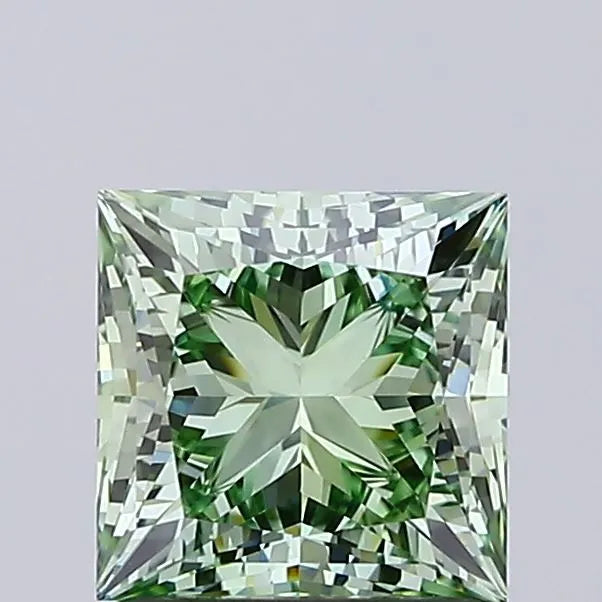 1.54ct Princess Lab Grown Diamond (Colour Fancy Vivid Green, Clarity VVS2, IGI Certified)