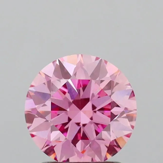 1.59ct Round Lab Grown Diamond (Colour Fancy Vivid Pink, Clarity VS1, Cut ID, IGI Certified)