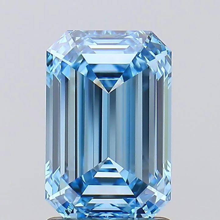 1.90ct Emerald Lab Grown Diamond (Colour Fancy Vivid Blue, Clarity IF, IGI Certified)