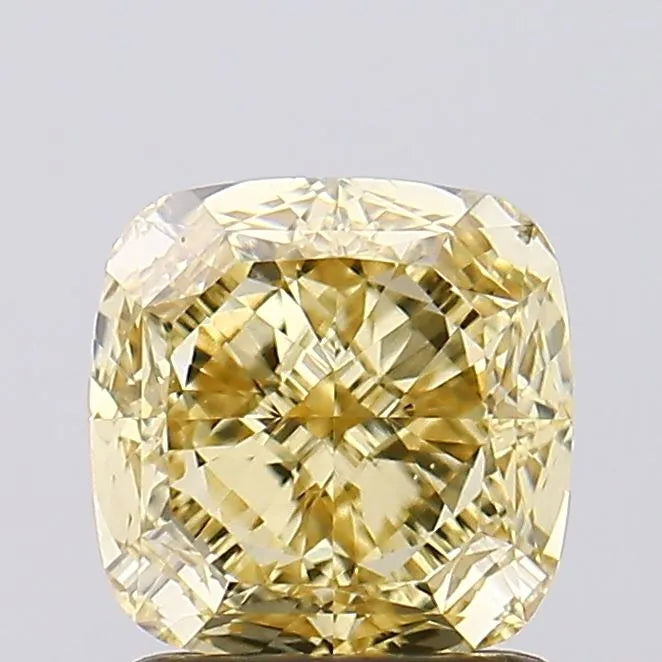 1.60ct Cushion modified Lab Grown Diamond (Colour Fancy Intense Yellow, Clarity VVS2, IGI Certified)