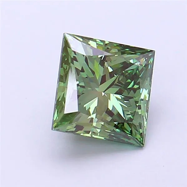 2.02ct Princess Lab Grown Diamond (Colour Fancy Vivid Green, Clarity VVS2, IGI Certified)