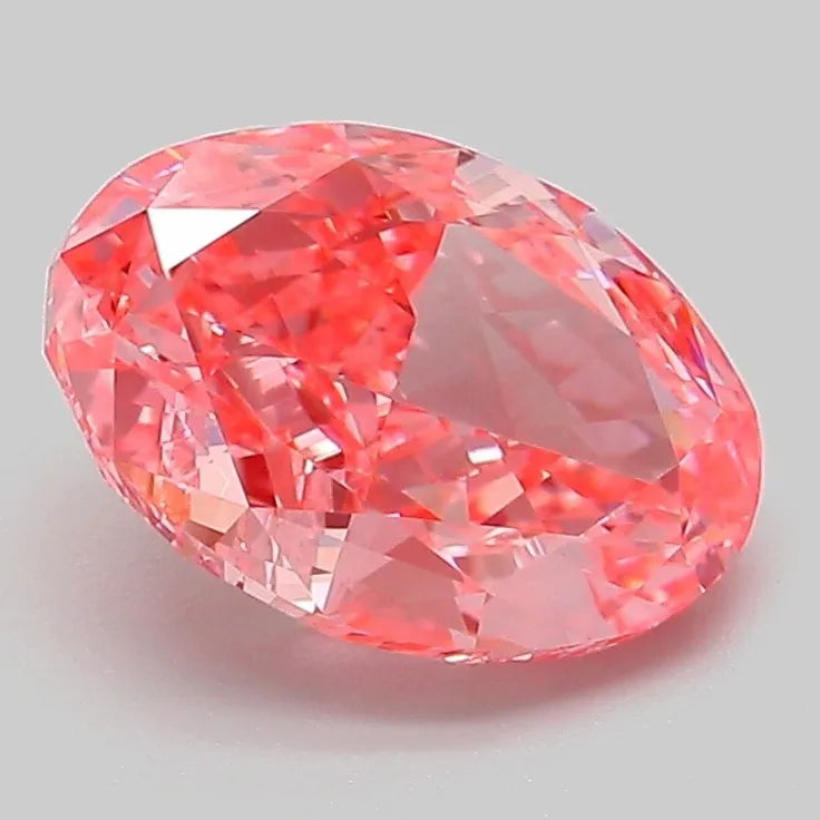 2.08ct Oval Lab Grown Diamond (Colour Fancy Vivid Pink, Clarity VVS1, IGI Certified)