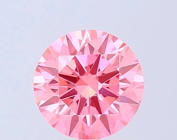 2.10ct Round Lab Grown Diamond (Colour Fancy Vivid Pink, Clarity VVS2, Cut ID, IGI Certified)