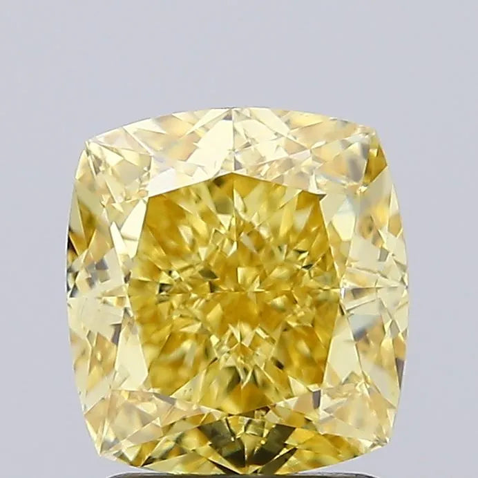 2.15ct Cushion modified Lab Grown Diamond (Colour Fancy Intense Yellow, Clarity VVS2, IGI Certified)