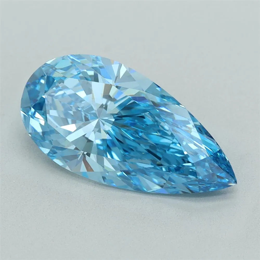 2.50ct Pear Lab Grown Diamond (Colour Fancy Vivid Blue, Clarity VS1, IGI Certified)