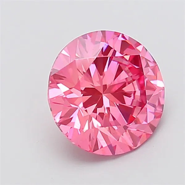 2.50ct Round Lab Grown Diamond (Colour Fancy Vivid Pink, Clarity VS1, Cut ID, IGI Certified)