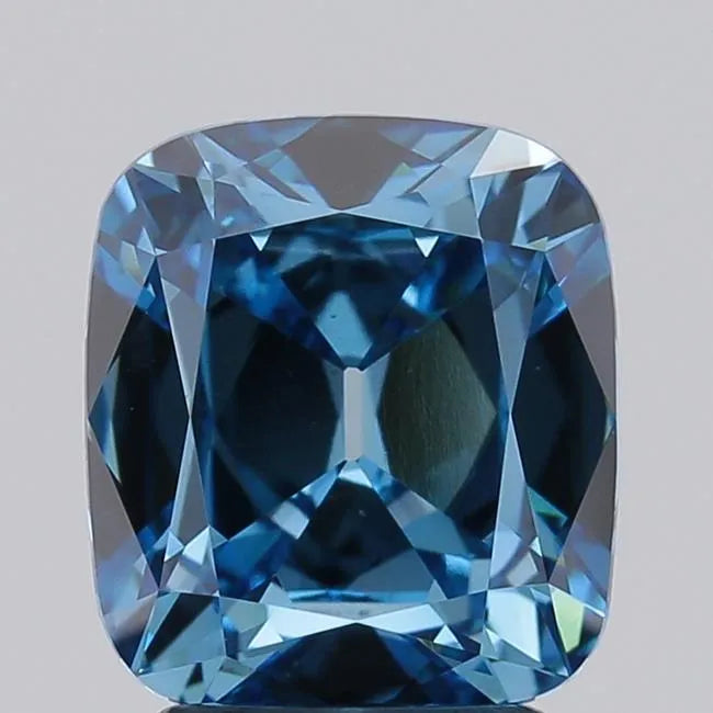 2.53ct Cushion brilliant Lab Grown Diamond (Colour Fancy Vivid Blue, Clarity VS2, IGI Certified)