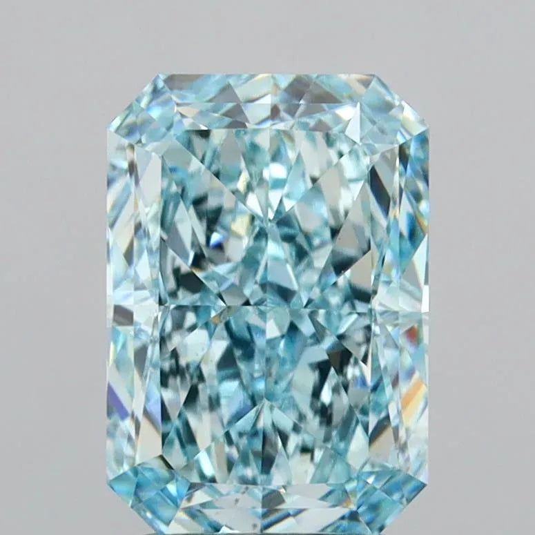 2.53ct Radiant Lab Grown Diamond (Colour Fancy Vivid Blueish Green, Clarity VVS2, IGI Certified)