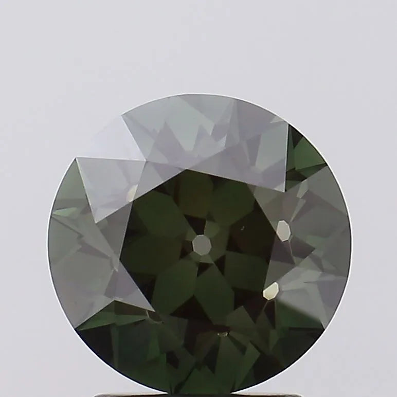2.53ct Round Lab Grown Diamond (Colour Fancy Deep Green, Clarity VS1, Cut GD, IGI Certified)