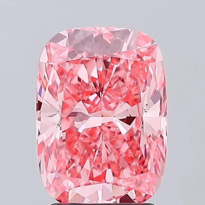 2.55ct Cushion modified Lab Grown Diamond (Colour Fancy Vivid Pink, Clarity VVS2, IGI Certified)