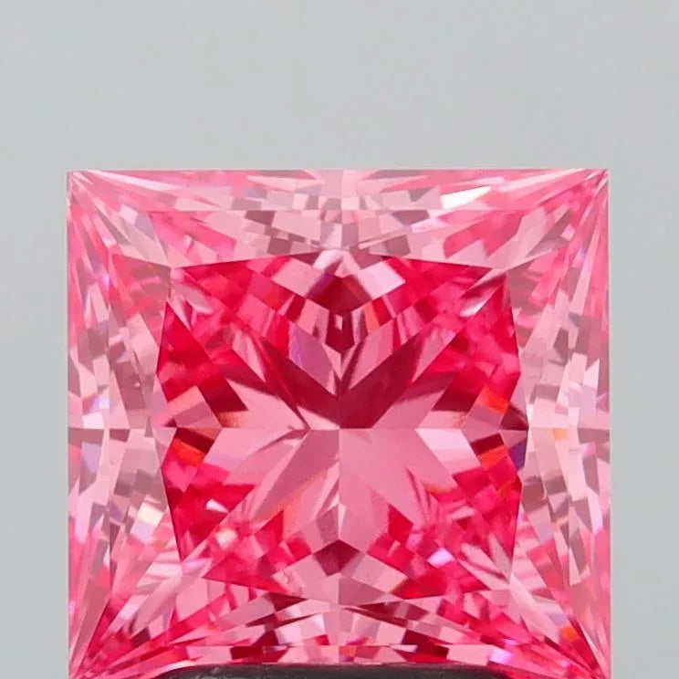 3.00ct Princess Lab Grown Diamond (Colour Fancy Vivid Pink, Clarity VS2, IGI Certified)
