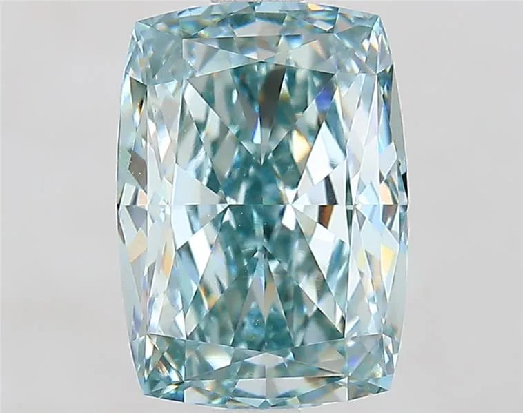 3.02ct Cushion modified Lab Grown Diamond (Colour Fancy Intense Blueish Green, Clarity VVS2, IGI Certified)