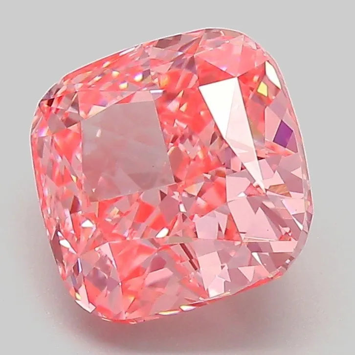 3.02ct Cushion modified Lab Grown Diamond (Colour Fancy Vivid Pink, Clarity VVS2, IGI Certified)