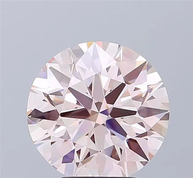 3.31ct Round Lab Grown Diamond (Colour Fancy Light Brownish Pink, Clarity VVS2, Cut ID, IGI Certified)