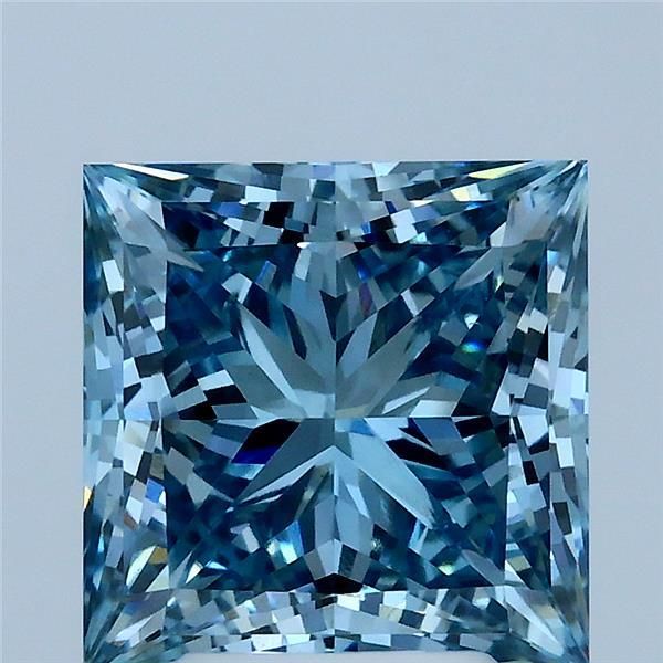 3.50ct Princess Lab Grown Diamond (Colour Fancy Vivid Blue, Clarity VS1, IGI Certified)