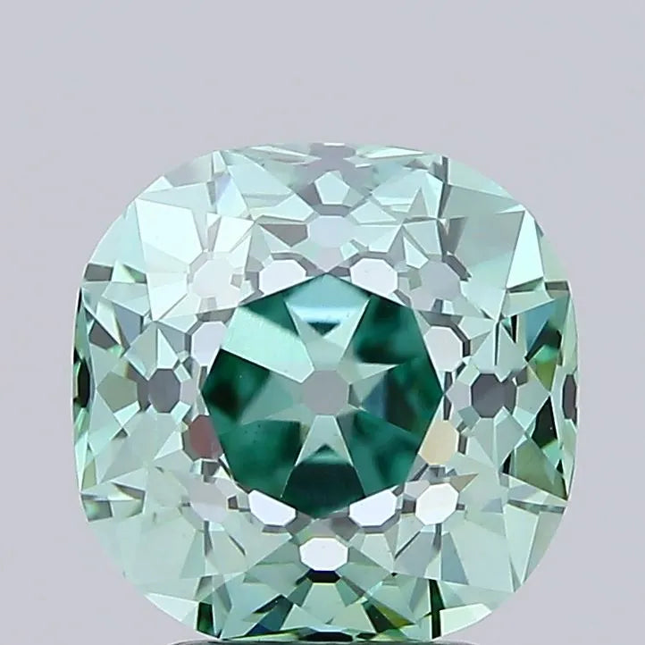 3.51ct Cushion Lab Grown Diamond (Colour Fancy Vivid Green, Clarity VS1, IGI Certified)
