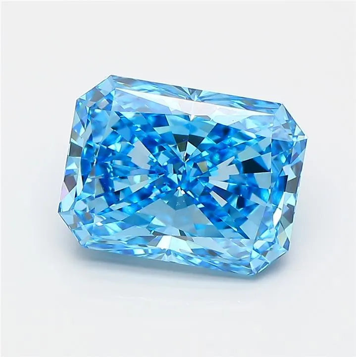 3.51ct Radiant Lab Grown Diamond (Colour Fancy Vivid Blue, Clarity VS1, IGI Certified)