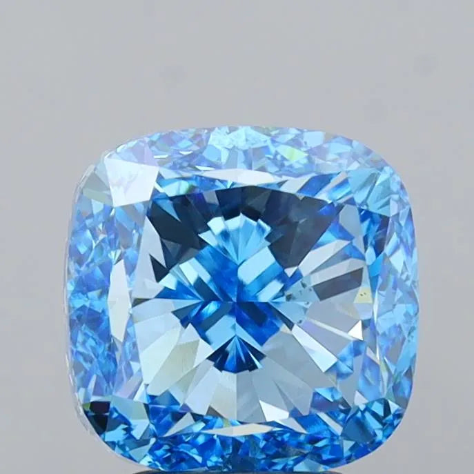 4.03ct Cushion modified Lab Grown Diamond (Colour Fancy Vivid Blue, Clarity VS1, IGI Certified)