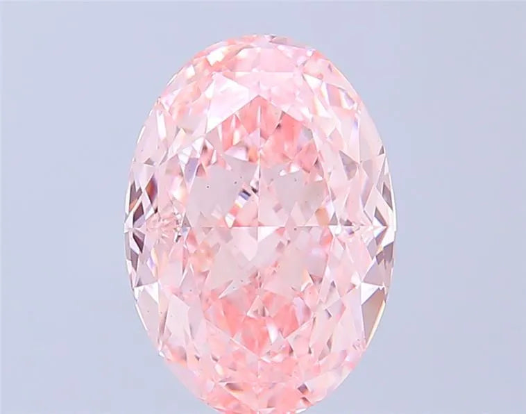 4.14ct Oval Lab Grown Diamond (Colour Fancy Vivid Pink, Clarity VS1, IGI Certified)