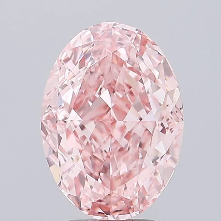 5.04ct Oval Lab Grown Diamond (Colour Fancy Vivid Pink, Clarity VVS2, IGI Certified)