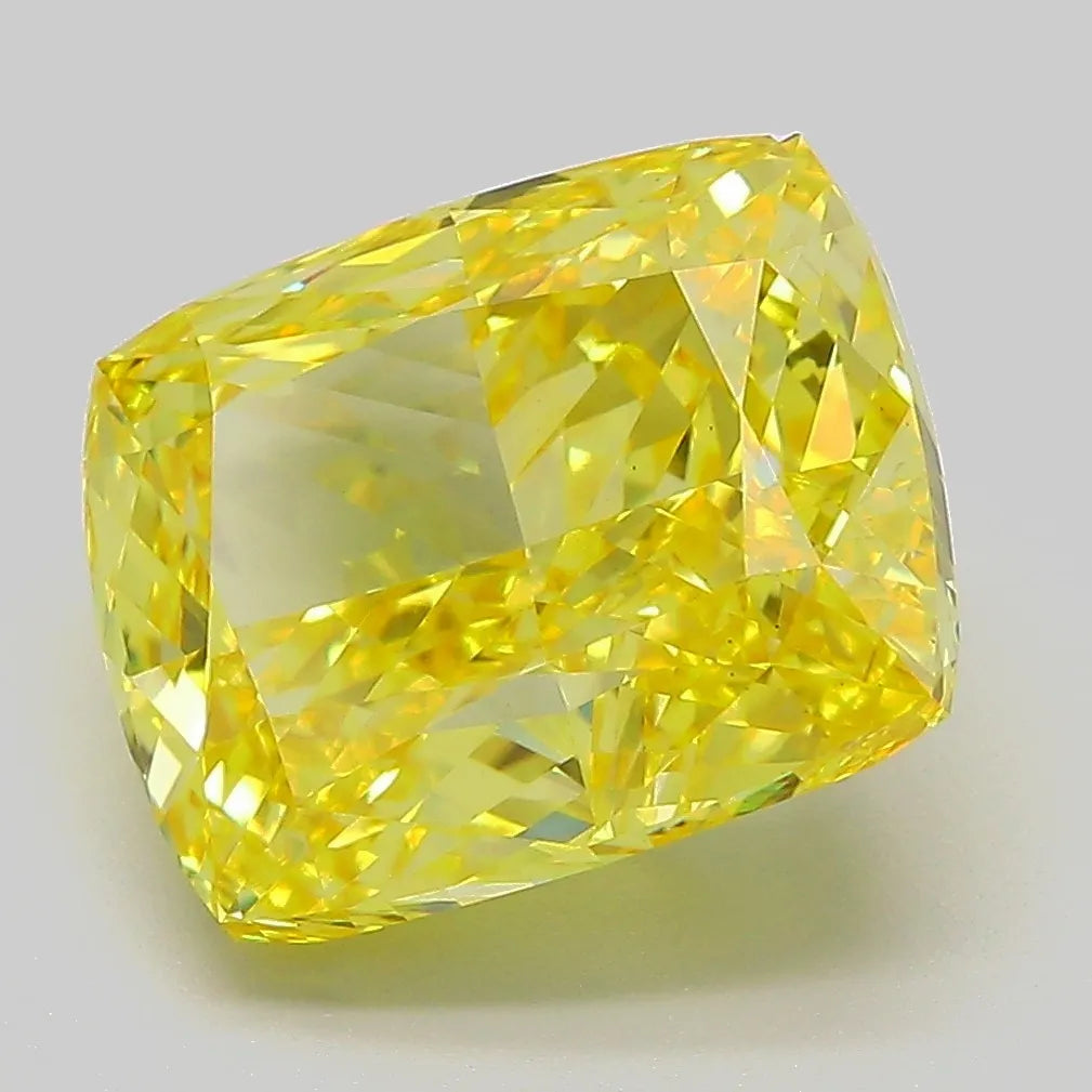 6.05ct Cushion modified Lab Grown Diamond (Colour Fancy Vivid Yellow, Clarity VS1, IGI Certified)