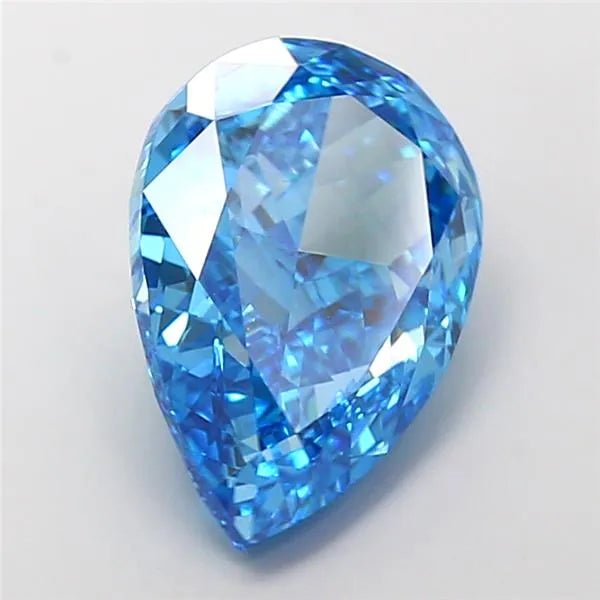 7.06ct Pear Lab Grown Diamond (Colour Fancy Vivid Blue, Clarity VS1, IGI Certified)
