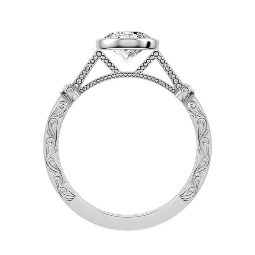 Oval Lab-grown Diamond Bridal Ring — front