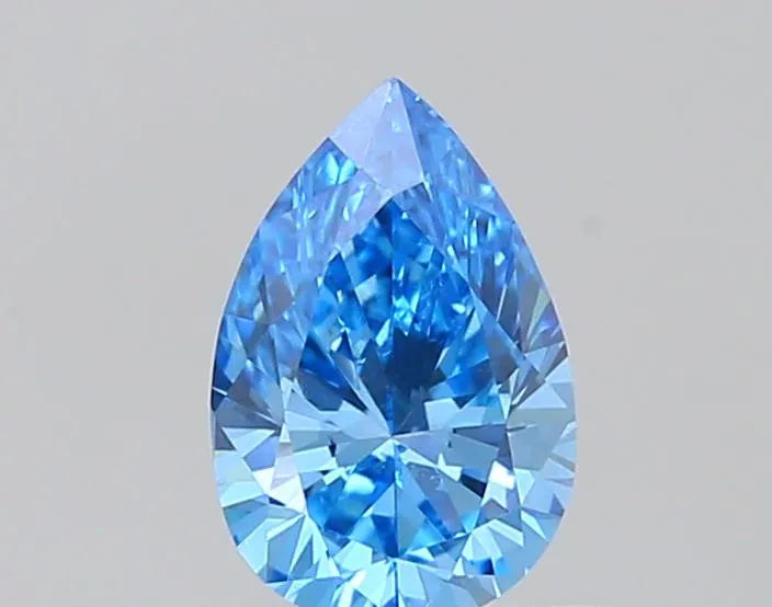 0.50ct Pear Lab Grown Diamond (Colour Fancy Vivid Blue, Clarity VVS2, IGI Certified)