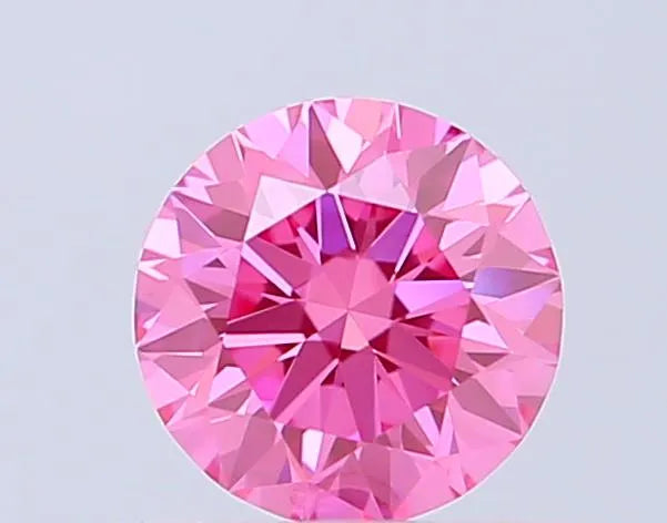0.55ct Round Lab Grown Diamond (Colour Fancy Vivid Pink, Clarity VVS2, Cut ID, IGI Certified)