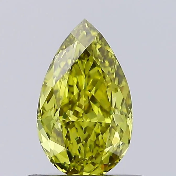 0.69ct Pear Lab Grown Diamond (Colour Fancy Intense Green Yellow, Clarity VVS2, IGI Certified)