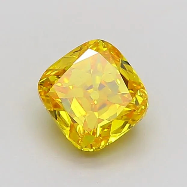 1.00ct Cushion modified Lab Grown Diamond (Colour Fancy Vivid Yellow, Clarity VVS2, IGI Certified)