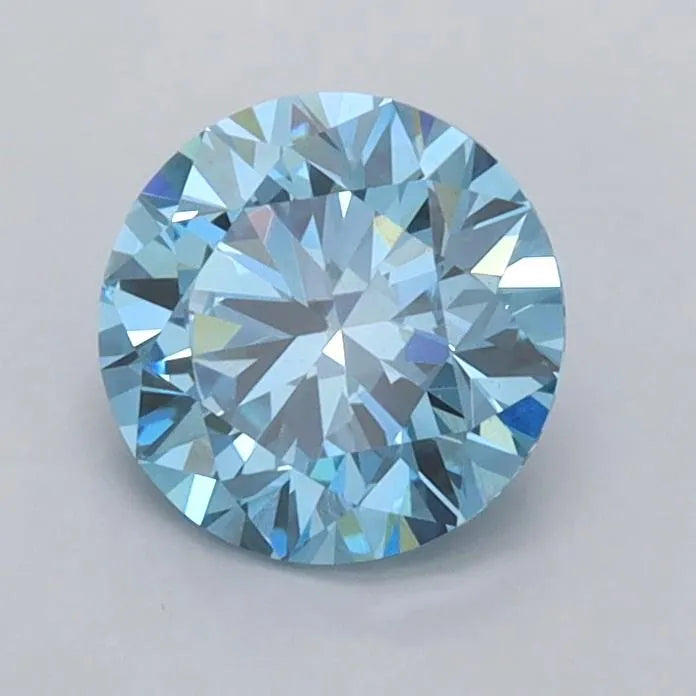 1.00ct Round Lab Grown Diamond (Colour Fancy Vivid Blue, Clarity VVS2, Cut ID, IGI Certified)