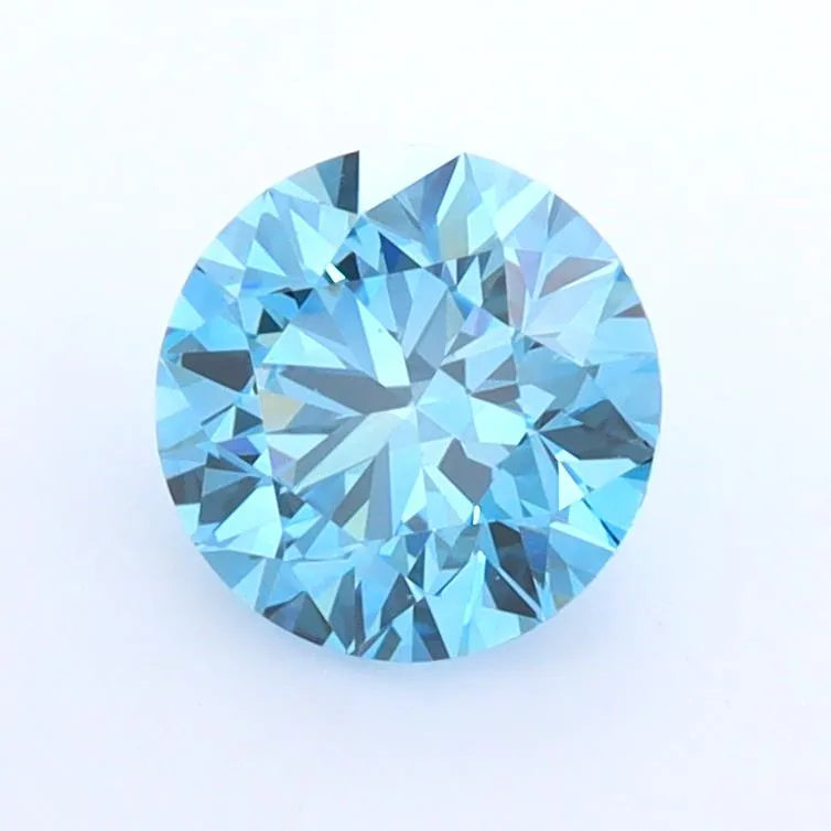 1.00ct Round Lab Grown Diamond (Colour Fancy Vivid Blue, Clarity VVS2, Cut ID, IGI Certified)