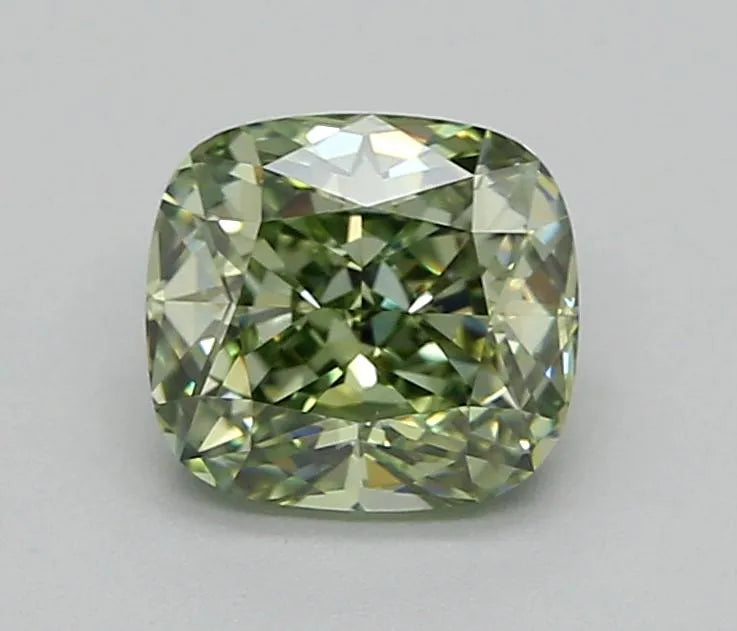 1.01ct Cushion modified Lab Grown Diamond (Colour Fancy Vivid Green, Clarity VVS1, IGI Certified)