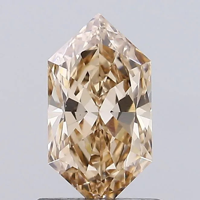 1.01ct Hexagonal Lab Grown Diamond (Colour Fancy Light Brown, Clarity VS1, IGI Certified)