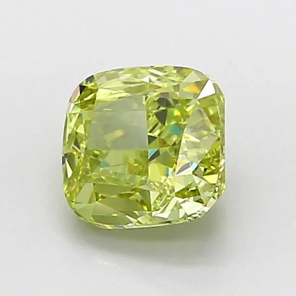 1.03ct Cushion modified Lab Grown Diamond (Colour Fancy Intense Green Yellow, Clarity VVS2, IGI Certified)