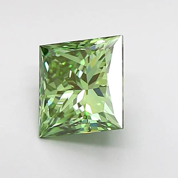 1.03ct Princess Lab Grown Diamond (Colour Fancy Vivid Green, Clarity VVS2, IGI Certified)