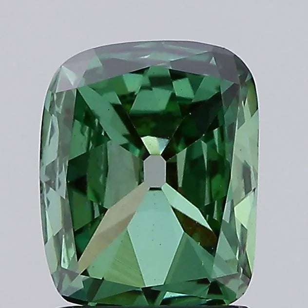 1.07ct Cushion brilliant Lab Grown Diamond (Colour Fancy Vivid Green, Clarity VS1, IGI Certified)