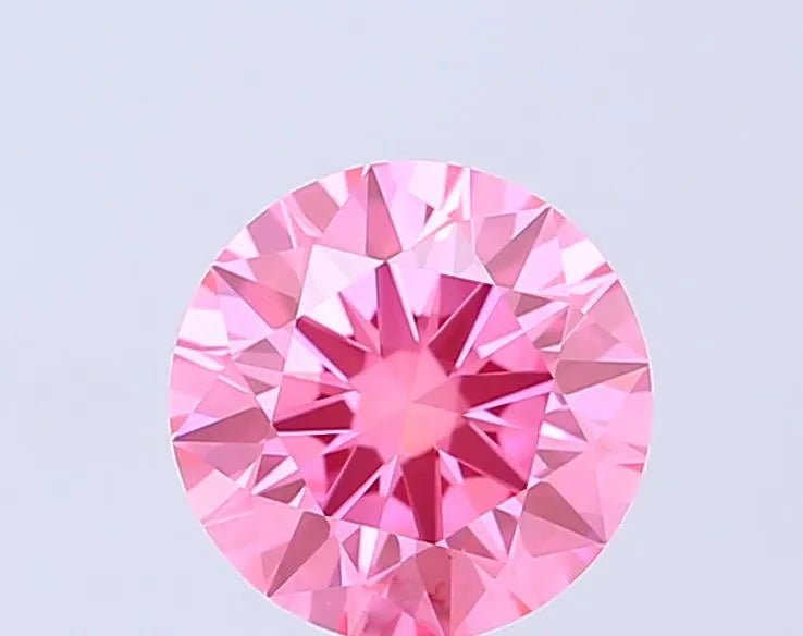 1.07ct Round Lab Grown Diamond (Colour Fancy Vivid Pink, Clarity VVS1, Cut ID, IGI Certified)