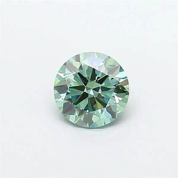 1.08ct Round Lab Grown Diamond (Colour Fancy Vivid Green, Clarity VVS2, Cut EX, IGI Certified)
