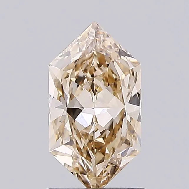 1.11ct Hexagonal Lab Grown Diamond (Colour Fancy Light Brown, Clarity VVS2, IGI Certified)