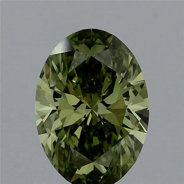 1.15ct Oval Lab Grown Diamond (Colour Fancy Vivid Green, Clarity VVS2, IGI Certified)