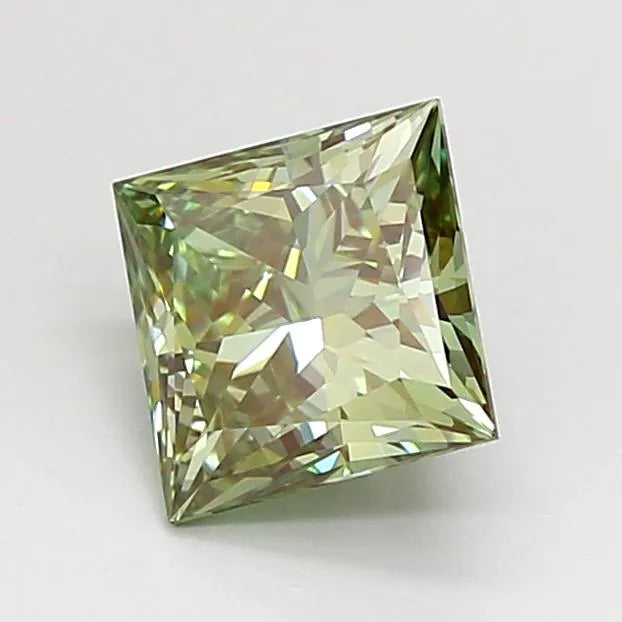 1.23ct Princess Lab Grown Diamond (Colour Fancy Vivid Green, Clarity VVS2, IGI Certified)