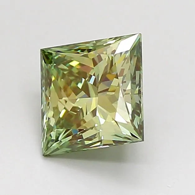 1.30ct Princess Lab Grown Diamond (Colour Fancy Vivid Green, Clarity VS1, IGI Certified)