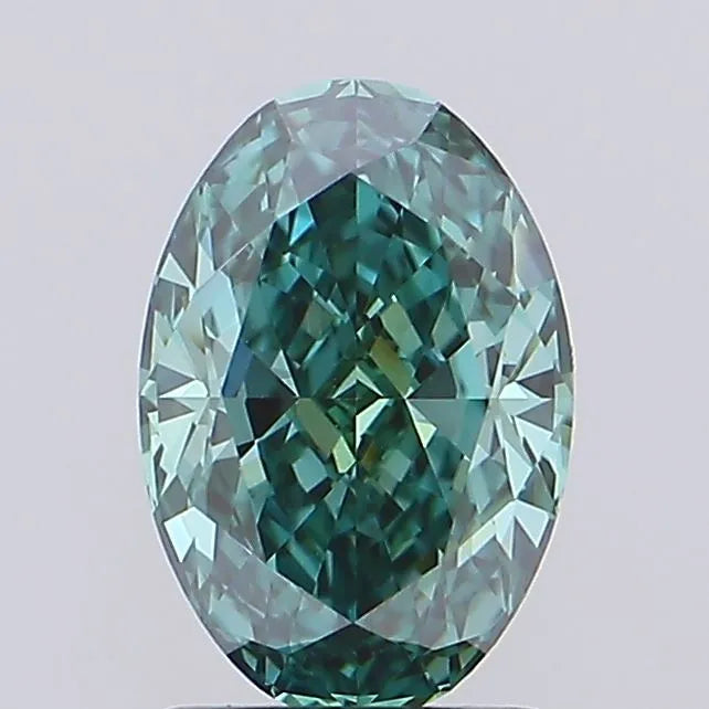 1.50ct Oval Lab Grown Diamond (Colour Fancy Vivid Green, Clarity VVS2, IGI Certified)