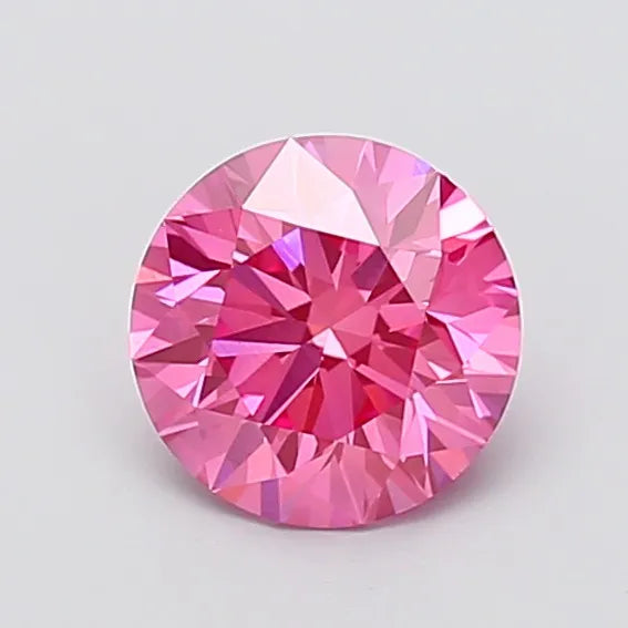 1.53ct Round Lab Grown Diamond (Colour Fancy Vivid Pink, Clarity VVS2, Cut ID, IGI Certified)